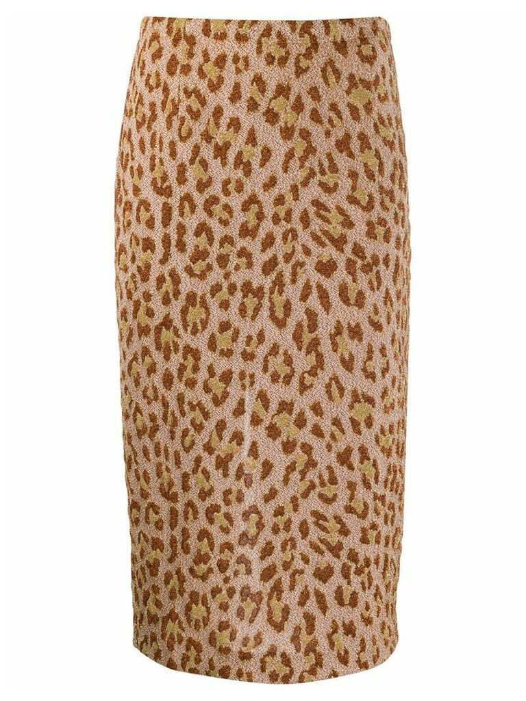Semicouture leopard print pencil skirt - PINK