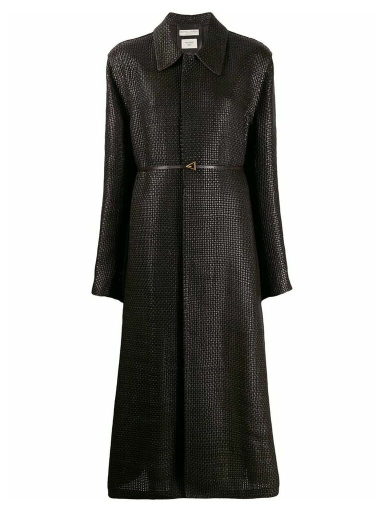 Bottega Veneta intrecciato woven tailored coat - Brown