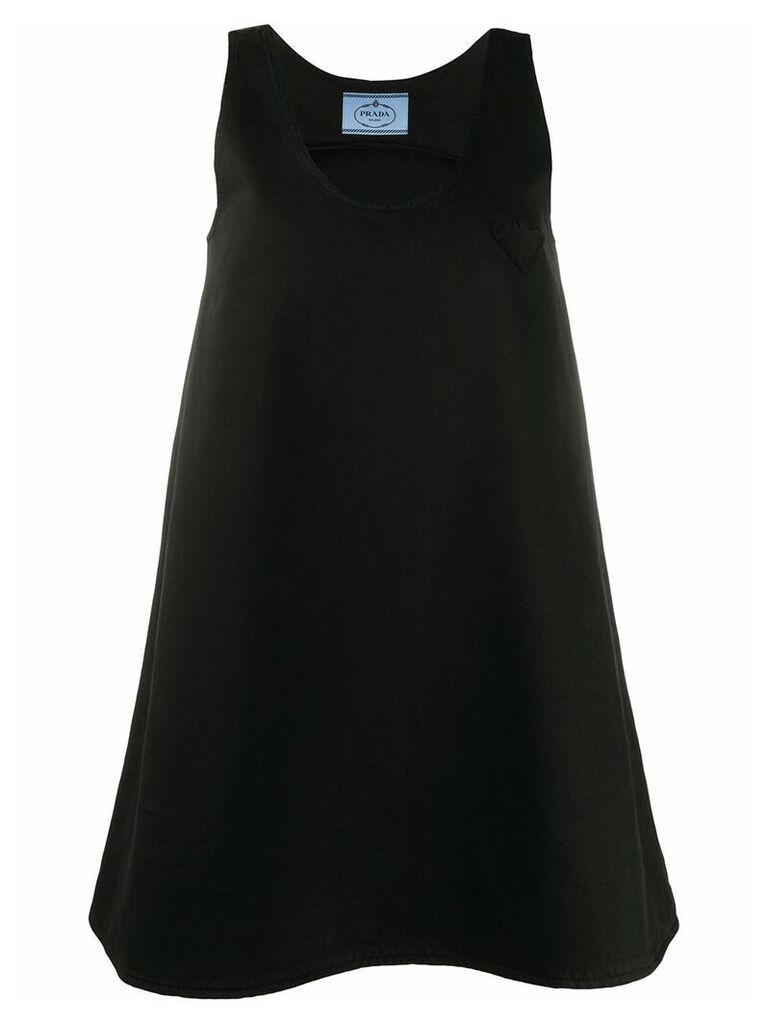 Prada chest patch flared dress - Black