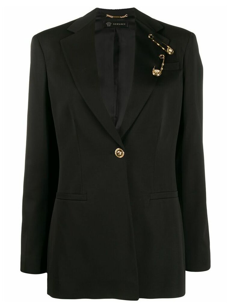 Versace safety pin detail blazer - Black