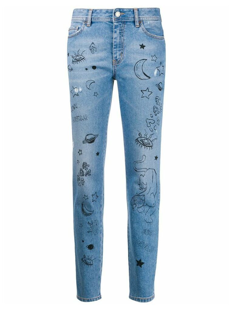 Just Cavalli graphic print jeans - Blue