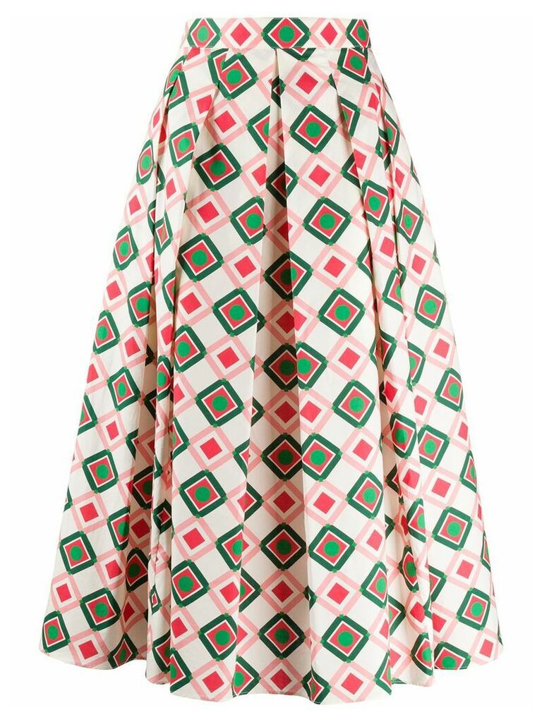 Aspesi A-line printed skirt - Neutrals