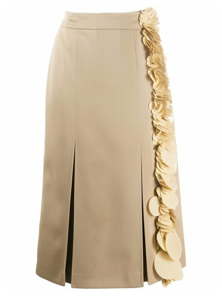 Prada sequin trimmed straight skirt - Neutrals