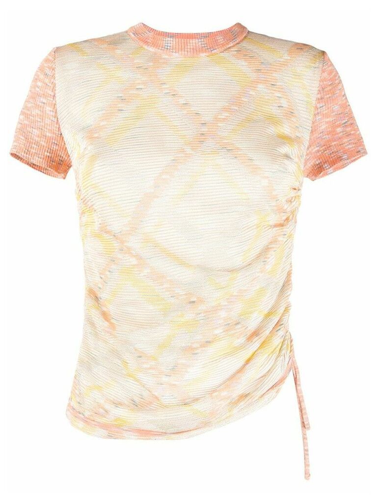 M Missoni fitted geometric patterned T-shirt - ORANGE