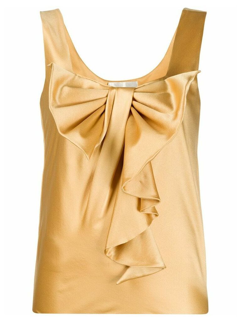 Alberta Ferretti ruffle bow-detail blouse - GOLD