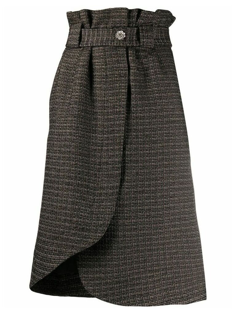 GANNI tweed wrap skirt - Black