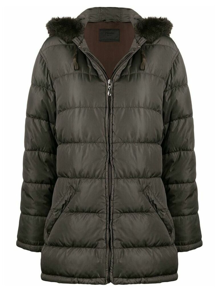 Prada Pre-Owned 1990s hooded puffer coat - Brown