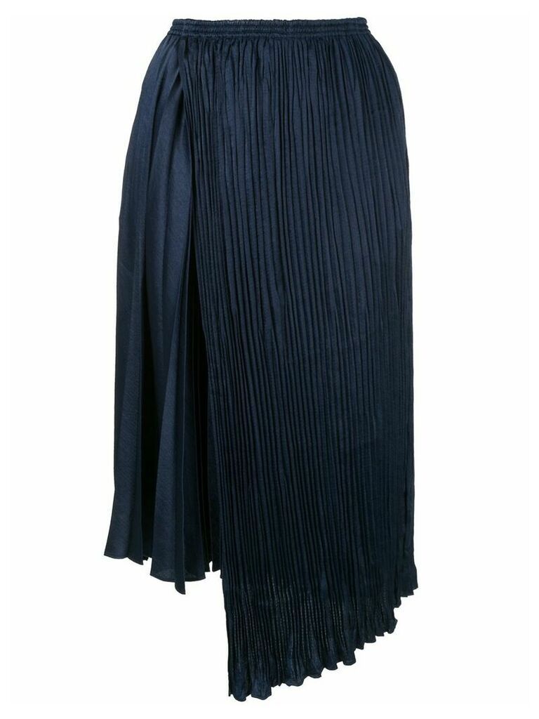 Vince asymmetric pleated skirt - Blue