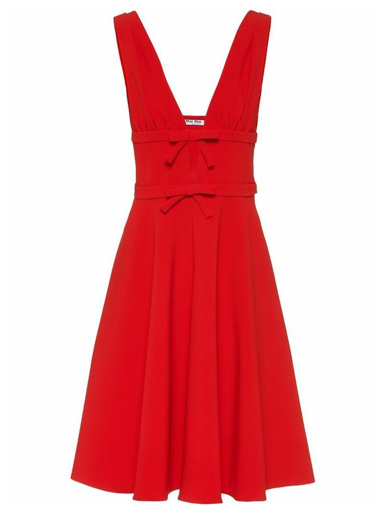 Miu Miu bow detail sleeveless dress - Red