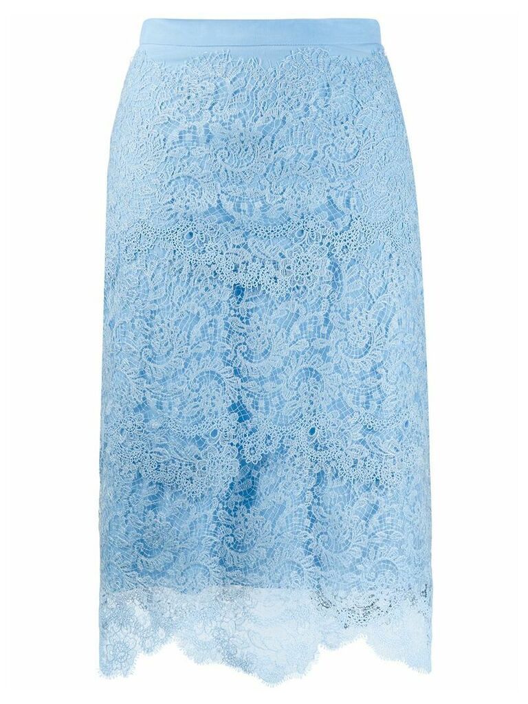 Ermanno Scervino tiered lace pencil skirt - Blue