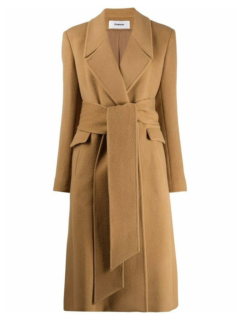 Chalayan wrap belted Coat - NEUTRALS