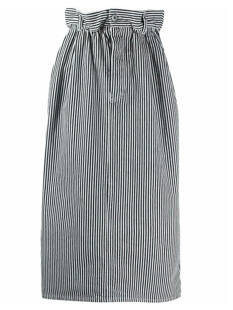 Miu Miu striped paperbag-waist skirt - Blue