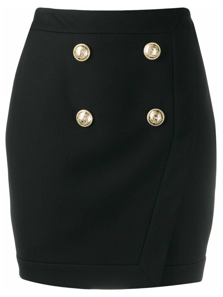Balmain buttoned wrap skirt - Black