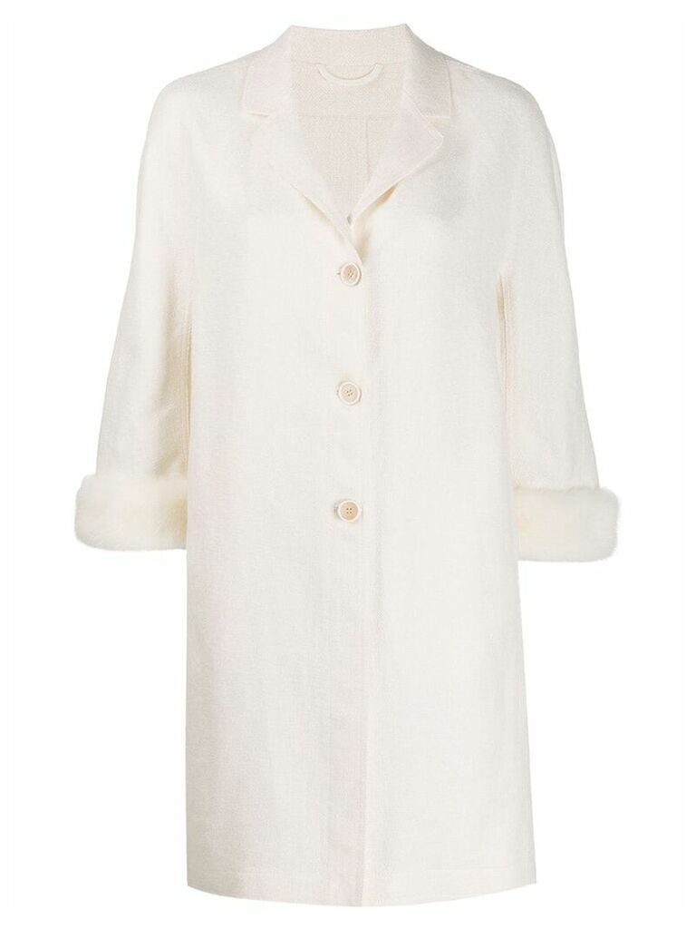 Ermanno Scervino single-breasted fitted coat - White