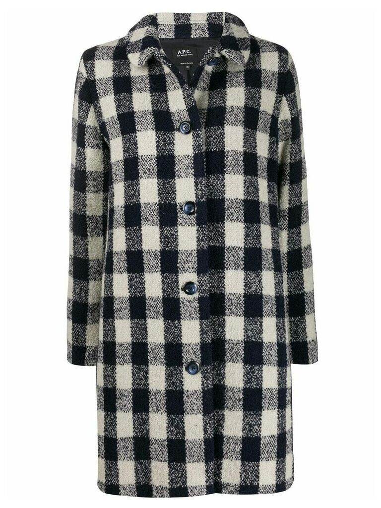 A.P.C. checked coat - Blue