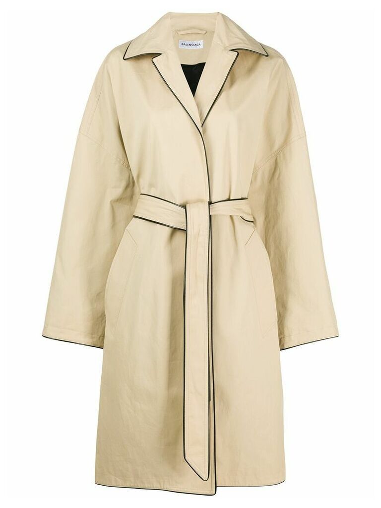 Balenciaga wrap cocoon coat - Neutrals