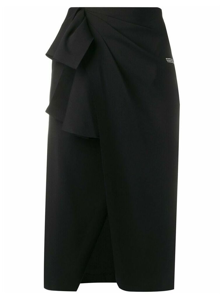Off-White pleated wrap pencil skirt - Black