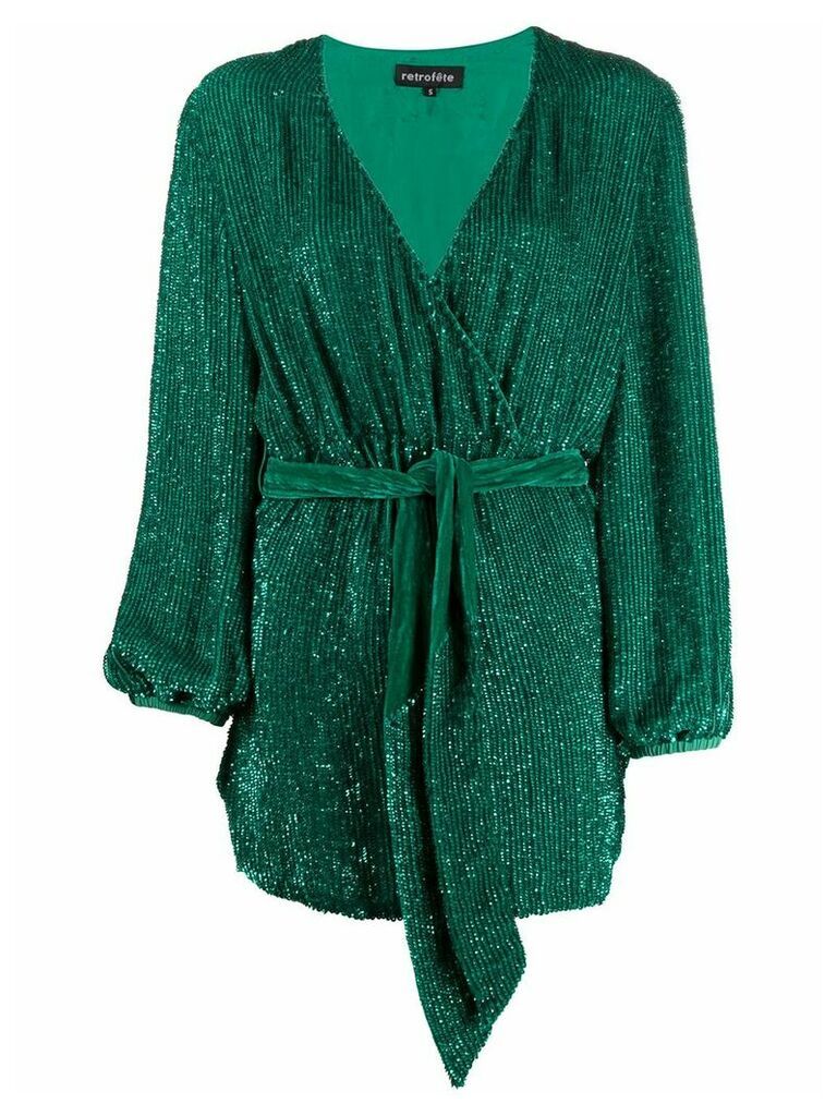 Retrofete embellished wrap style dress - Green