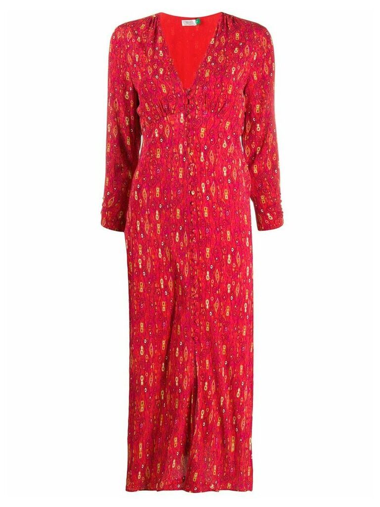 Rixo Katie Klimt Eye Wave-print dress - Red