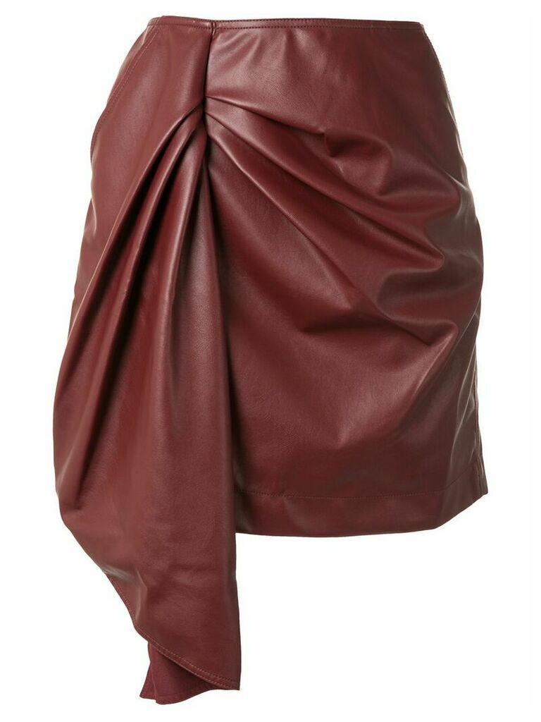 Self-Portrait faux leather short skirt - Red