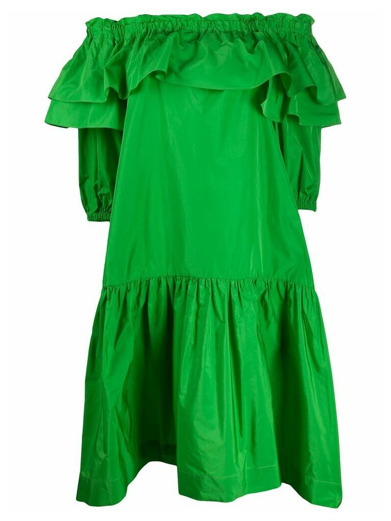 P.A.R.O.S.H. ruffled off-the-shoulder dress - Green