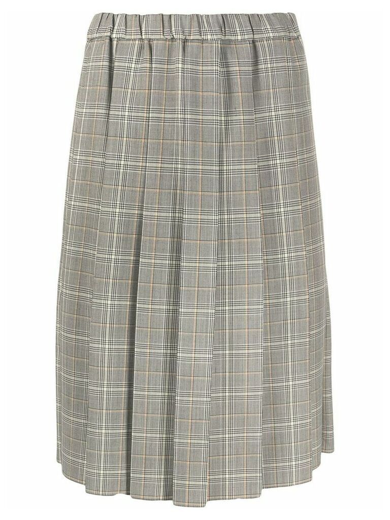 Marni pleated plaid skirt - Grey