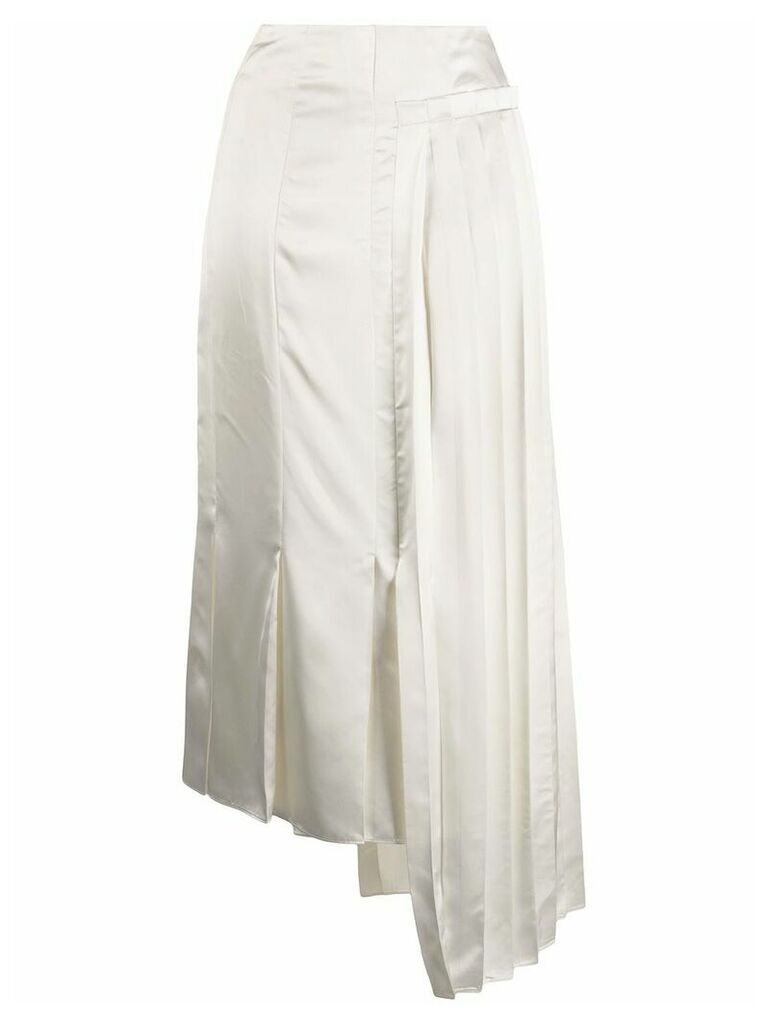 Marni draped pleated skirt - White