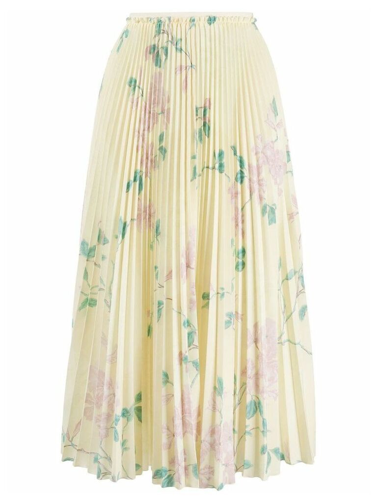 RedValentino floral print pleated skirt - Yellow
