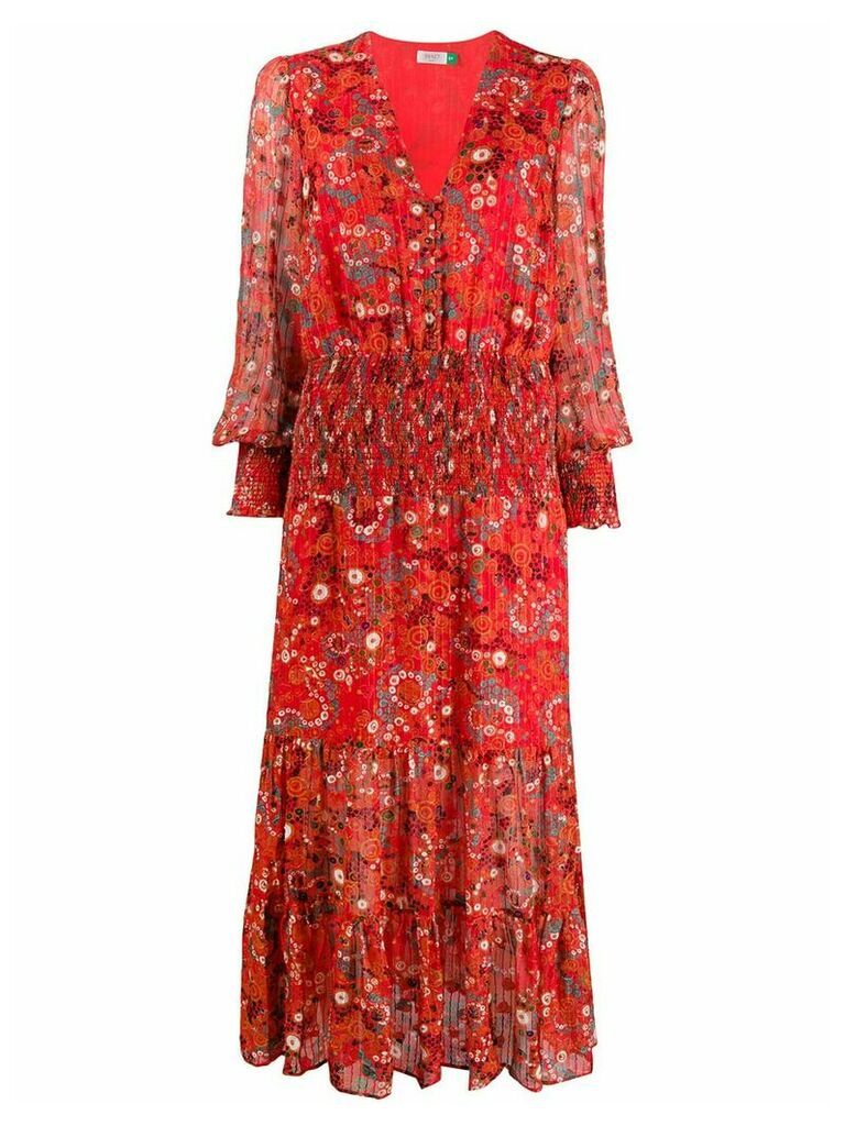 Rixo Maya Klimt Swirl-print dress - Red