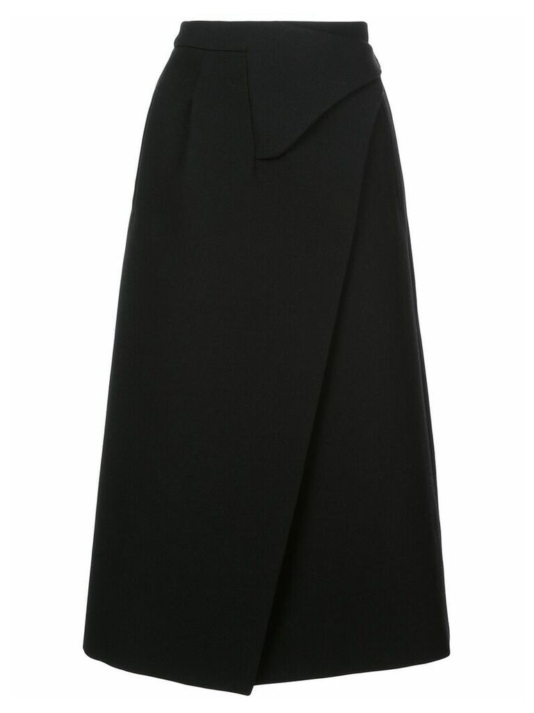 WARDROBE. NYC x The Woolmark Company Release 05 wrap midi skirt - Black
