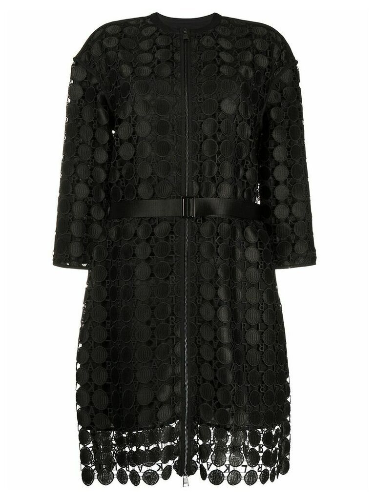 Karl Lagerfeld embroidered circle lace coat - Black