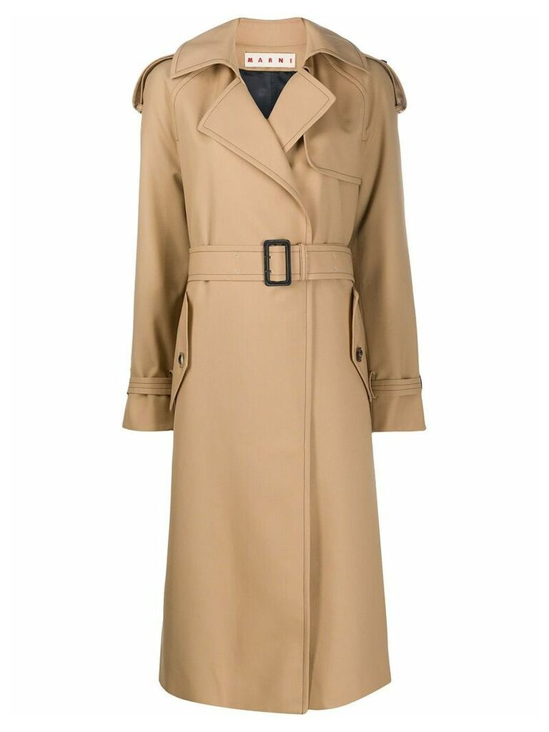 Marni belted trench coat - Brown