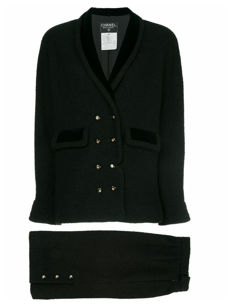 Chanel Pre-Owned narrow double breasted skirt suit - Black