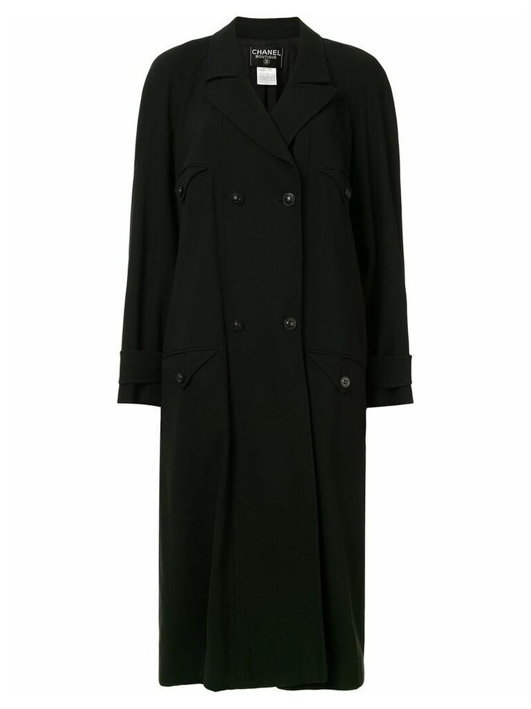 Chanel Pre-Owned 1997 belted trench coat - Black
