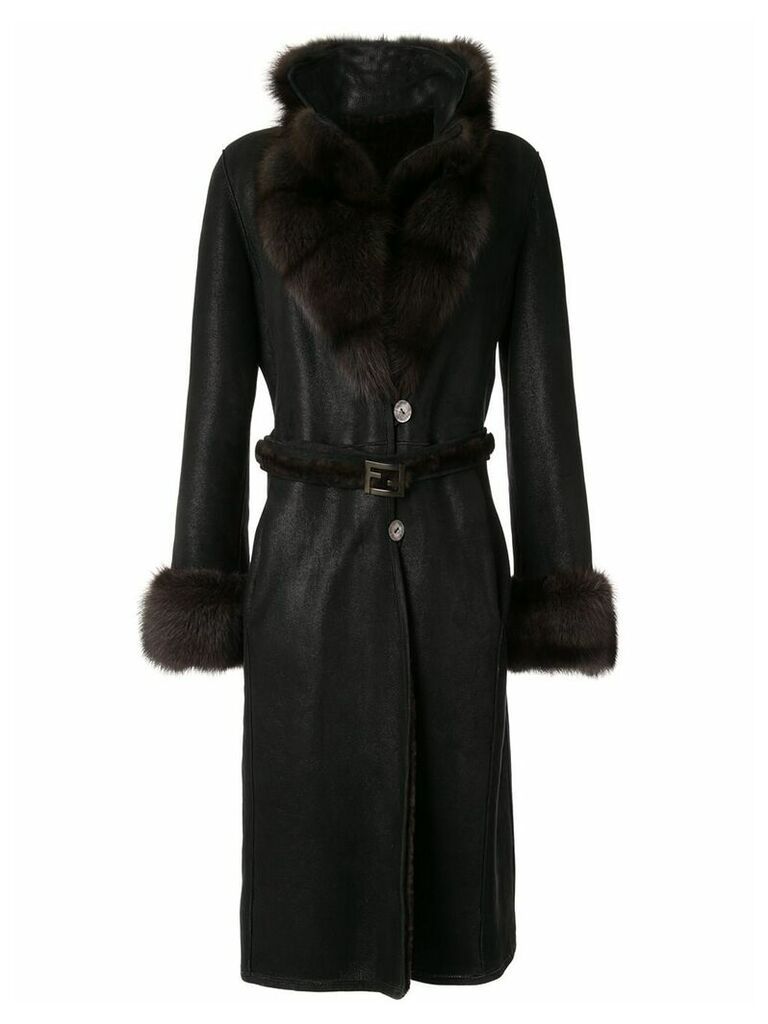 Fendi Pre-Owned reversible Zucca pattern coat - Black