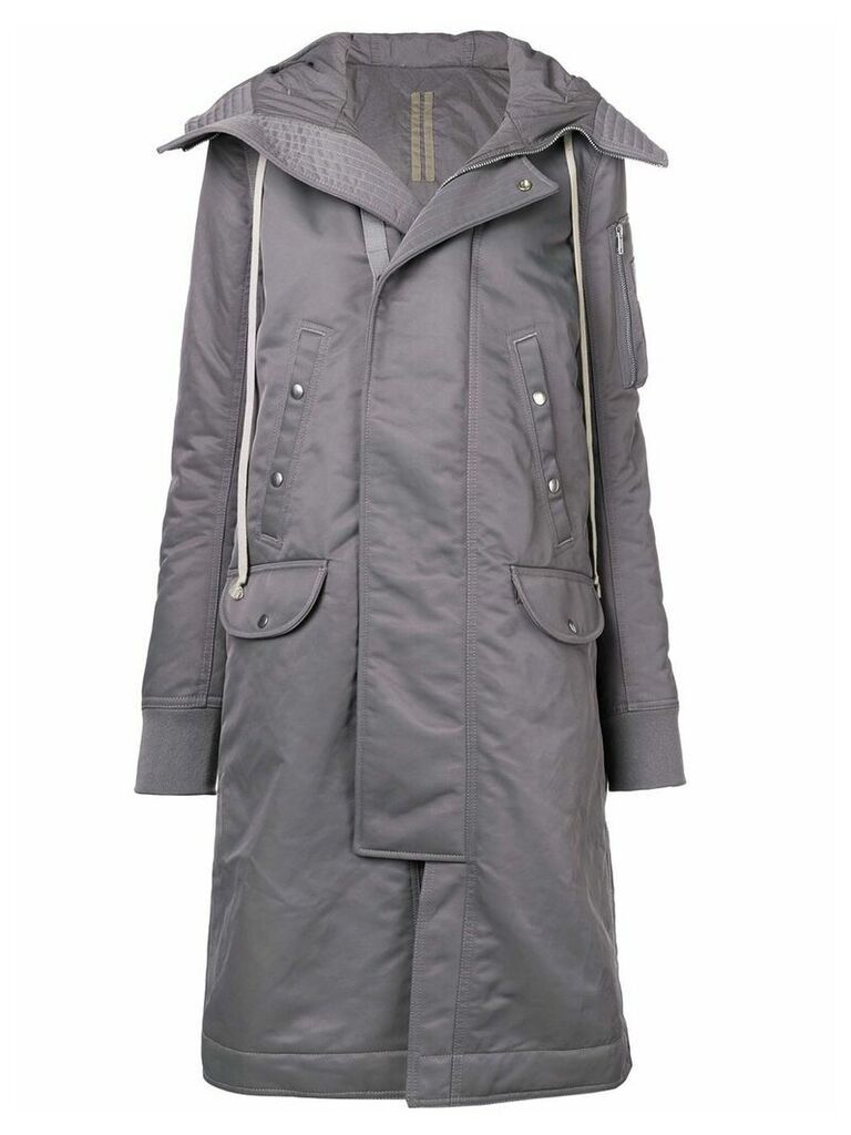 Rick Owens DRKSHDW hooded padded coat - Grey