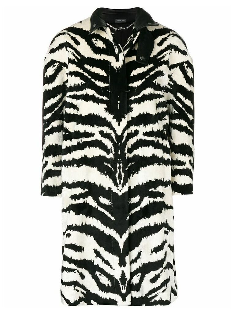 Alexander McQueen tiger jacquard coat - Black