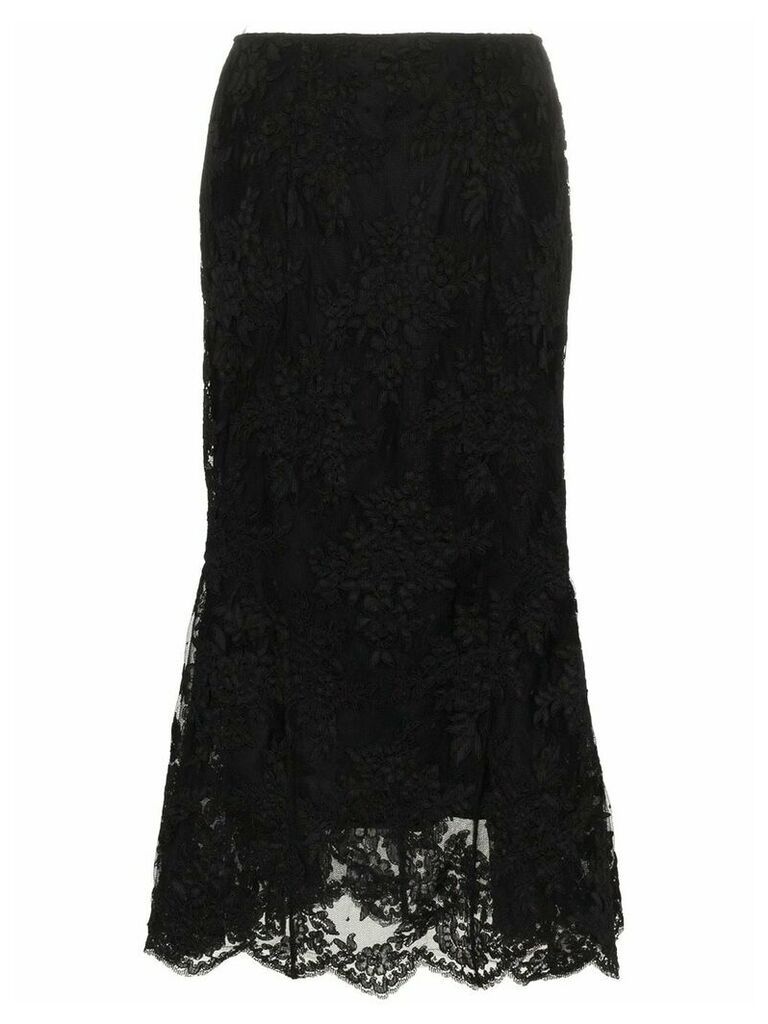 Simone Rocha tulip-hem lace skirt - Black