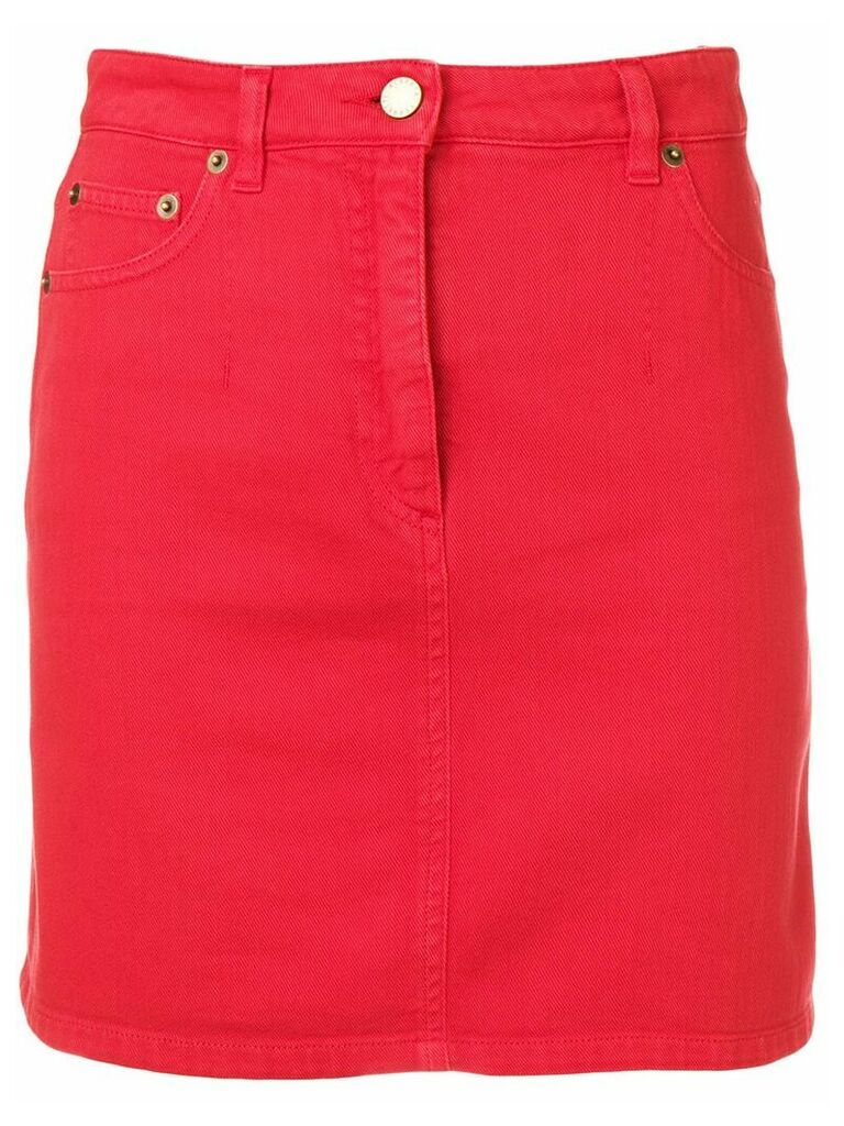 Alberta Ferretti mini denim skirt - Red