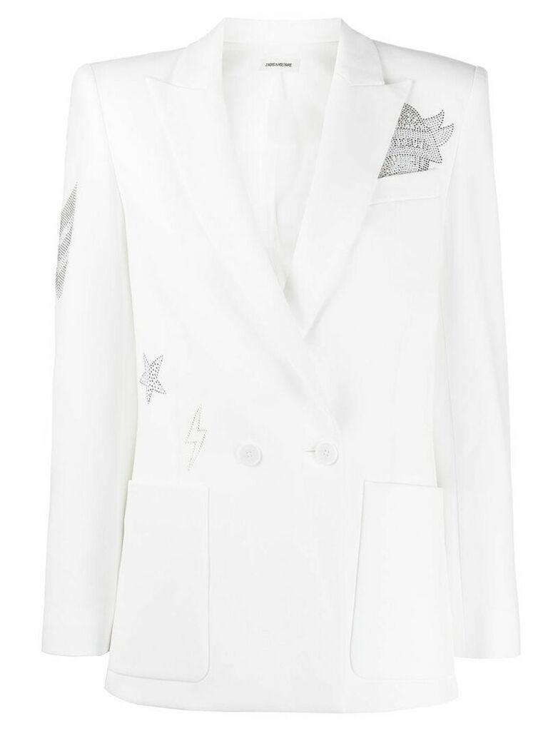 Zadig & Voltaire Visko embellished blazer - White