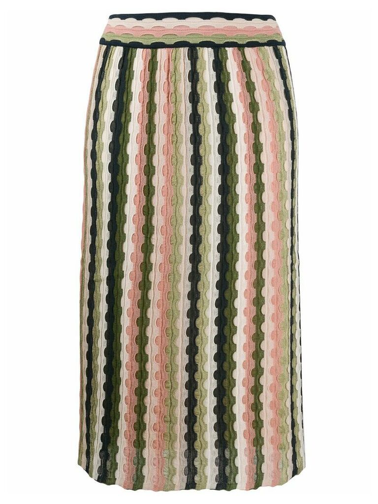 M Missoni embroidered midi skirt - PINK