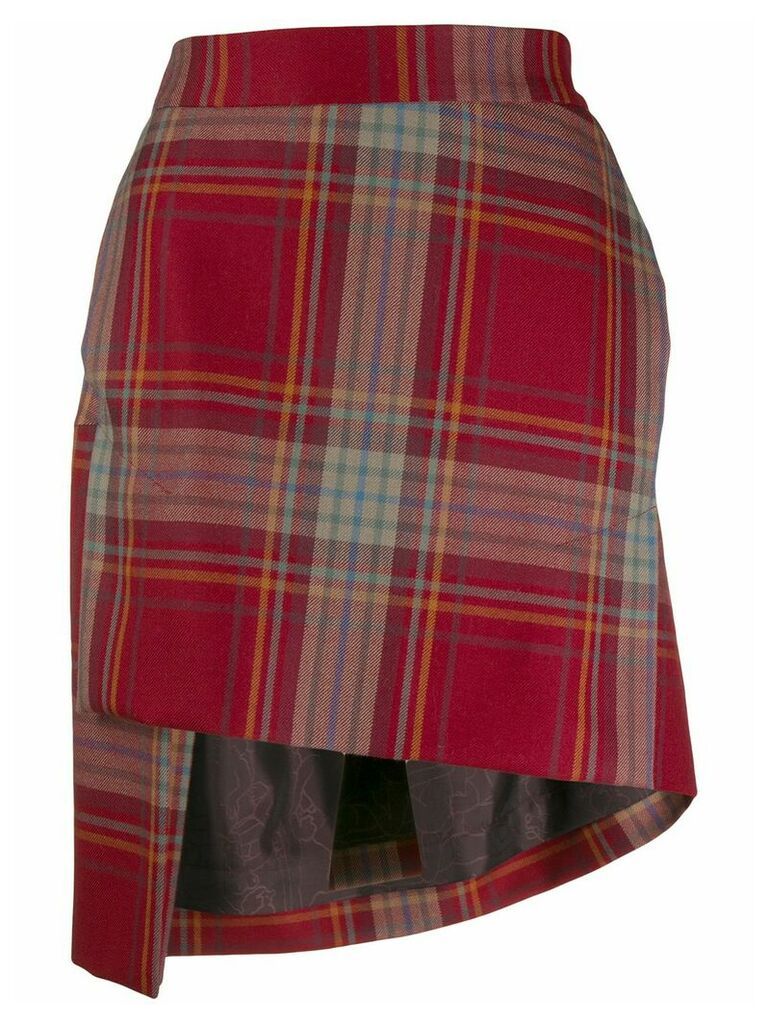 Vivienne Westwood asymmetric plaid skirt - Red