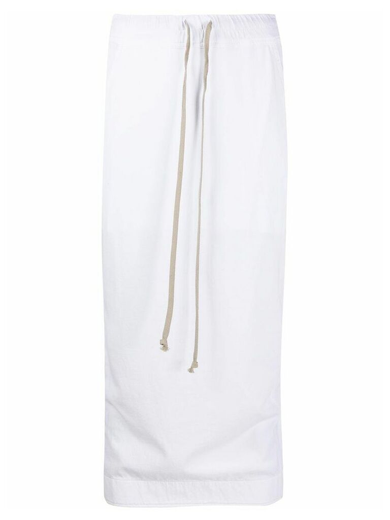 Rick Owens DRKSHDW drawstring midi skirt - White