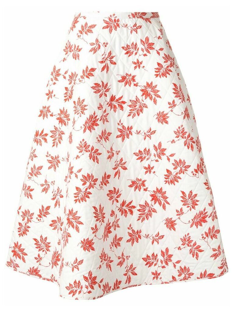 Lee Mathews Lulu floral quilted skirt - White