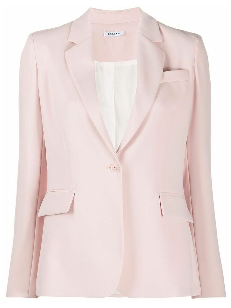 P.A.R.O.S.H. fitted single button blazer - PINK