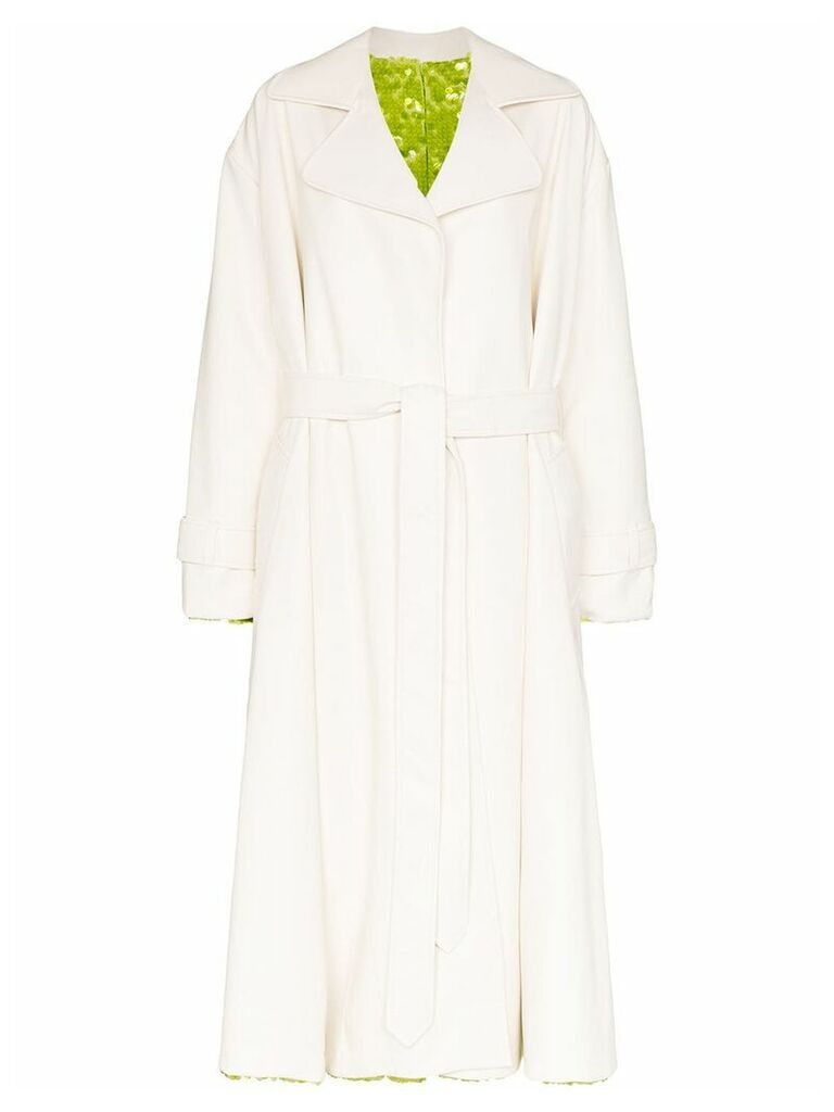 ANOUKI reversible sequinned trench coat - White