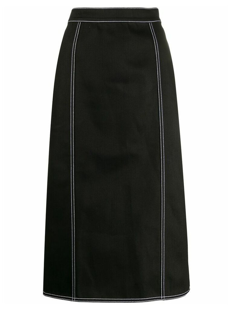 Alexander McQueen contrast stitching pleated skirt - Black