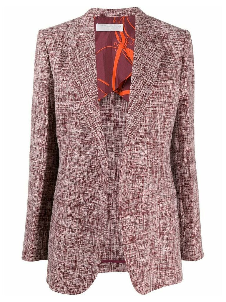 Victoria Beckham single-breasted knitted blazer - Red