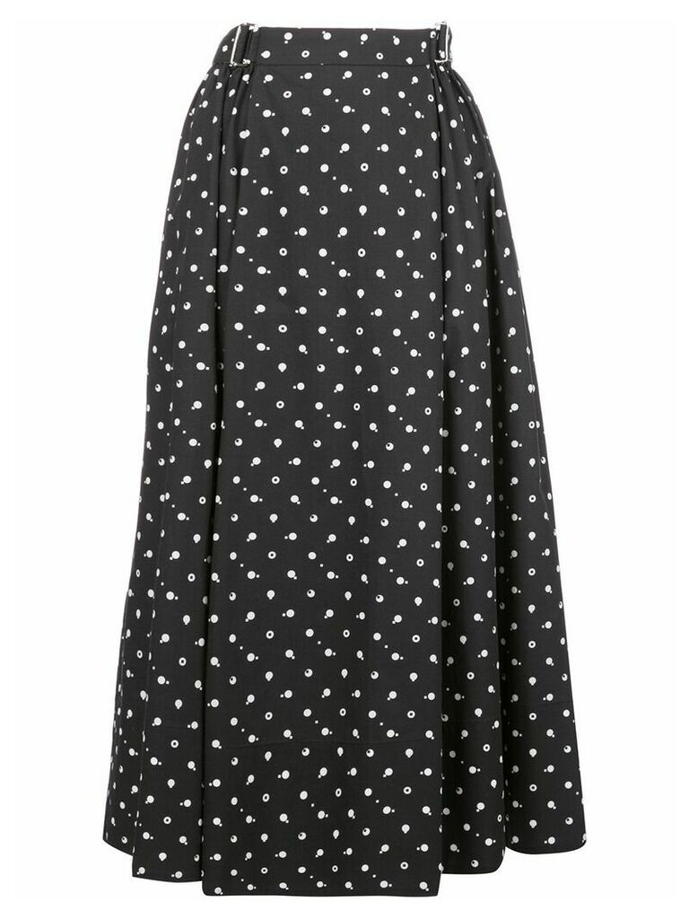 Rosetta Getty dot-print belted midi skirt - Black