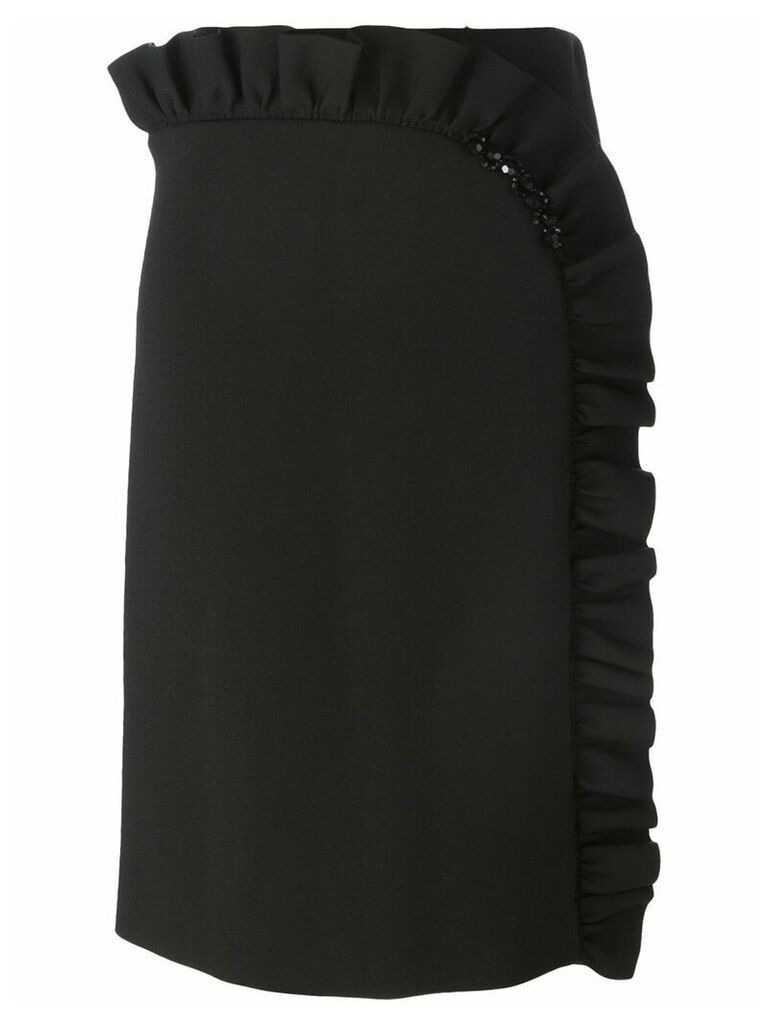 Simone Rocha frilled straight skirt - Black